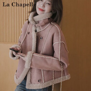 拉夏貝爾（La Chapelle）毛呢短外套女裝新品2025年春秋新款韓版時尚小個子外套夾克上衣女 粉色 M