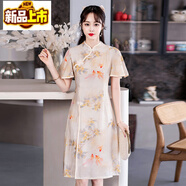 初徑大碼女裝2025夏季新款改良少女年輕款甜美中國風(fēng)民族風(fēng)旗袍連衣裙 圖片色 M 建議80-95斤