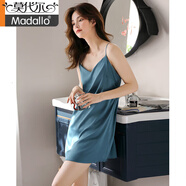 莫代爾高端吊帶睡裙女睡衣夏季冰絲背心2025年新款薄款夏天夏款中裙 C823339黛綠色 M