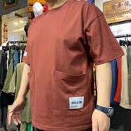 姿偉祺多口袋短袖大碼恤男潮流寬松百搭體恤夏季時(shí)尚 紅色【095】CSF XL
