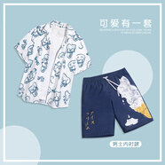 速浪速浪沙灘襯衫套裝溫泉速干海邊冰激凌貓襯衫+沙灘褲（內(nèi)襯款）XL