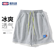 GENIOLAMODE短褲男寬松運(yùn)動(dòng)休閑五分褲簡(jiǎn)約系帶百搭男士短褲