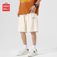 名創(chuàng  )優(yōu)品（MINISO）重磅短褲男夏季戶(hù)外運動(dòng)直筒五分褲青少年潮流百搭中褲 淺米 XL