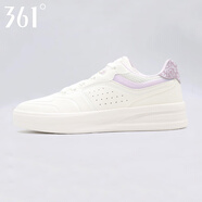 361°女鞋板鞋運(yùn)動鞋女小白鞋夏季新款時尚百搭舒適輕便低幫休閑鞋子 羽毛白/粉珍珠6608 35