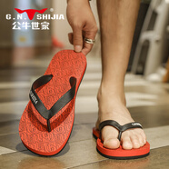 公牛世家（G.N.Shi Jia）人字拖男士夏季外穿青少年運動休閑海邊沙灘夾腳涼拖鞋 紅色 39