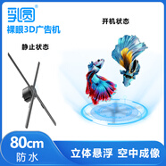 乳圓 裸眼3d全息投影儀空中立體懸浮無屏顯示led無縫拼接大屏商店展會吸睛引流新穎創(chuàng)新風扇屏廣告機 四代定制80cm戶外防水款