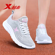 特步 XTEP女鞋子2025新款運動鞋夏季中考體育專用鞋女青少年網(wǎng)面透氣跑步鞋 淺灰 39