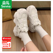 semir森馬厚底增高老爹鞋女2025年春季新款網(wǎng)面透氣輕便跑步休閑運(yùn)動(dòng)鞋 【廠家24H速發(fā)】白色 37 標(biāo)準(zhǔn)碼