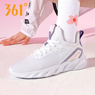 361°女鞋運動(dòng)鞋女2025夏季新款361度輕便減震網(wǎng)面透氣跑步鞋休閑鞋子 361度白/透明粉-2205 40