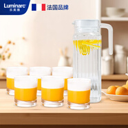 水具套裝1壺6杯套裝家用冷水壺果汁扎壺條紋款