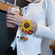 春季美拉德毛曉彤同款oppofindn3/n2flip手機殼折疊屏腕帶華為p50 【南瓜橙麋皮絨】向日葵花朵腕帶 三星Galaxy Z Flip5