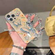 S款藍光水鉆蝴蝶適用于魅族1818s2021pro手機殼華為oppo蘋(píng)果16iPhone14VIVO小米華為蘋(píng)果OPPO手機殼 直邊魔光油-透明-藍光水鉆 華為Mate40Pro