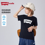 Levi's李維斯兒童男童短袖T恤2025夏季新款經(jīng)典透氣短袖男女同款童裝 深靛藍 160 /76 【建議身高152-158cm】