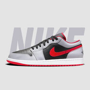 耐克（NIKE）【潮】Air Jordan aj1板鞋男女情侶新款低幫休閑運(yùn)動(dòng)籃球鞋休閑鞋 553560/553558-060黑灰紅 女款GS 40 男