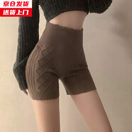 槿城冬天防走光針織打底短褲女秋冬高腰顯瘦秋季外穿褲子小個(gè)子安全褲 咖啡色 GF1001 均碼【90-130斤】