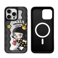 鯨美多CASE鏡面MagSafe磁吸波浪莫莉MOLLY貓咪耳朵適用iphone16pro手機殼15promax蘋果14藝術時尚13卡通1 TiFY【cb882莫莉購物日】銀色鏡面MagSa iPhone 16 pro