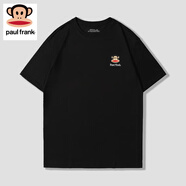 大嘴猴（paul frank）重磅純棉短袖t恤男2025夏季潮流百搭半袖基礎款情侶體恤圓領(lǐng)簡(jiǎn)約 黑色 XL 【建議135-150】