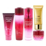 新面孔（NEW FACE）紫水晶透感補水系列五件套裝化妝品組合套裝護膚品 5件套水+乳+霜+面奶+BB霜