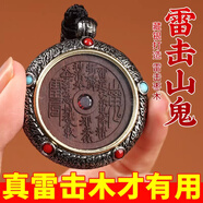 納知軒桃木山鬼花錢真品山花錢吊墜雷擊貔貅平安扣鑰匙掛件項鏈護(hù)身符 【雷擊棗木】山鬼花錢-吊墜款