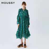 moussy 【歐陽娜娜同款】女裝新款度假連衣裙028GAH30-6140 035花紋綠色 M 00002
