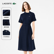 LACOSTE法國鱷魚(yú)女裝設計感優(yōu)雅收腰短袖A字裙Polo連衣裙|EF5956 166/藏青色 XS 34 /155