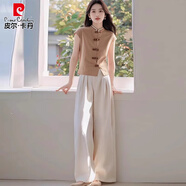 皮爾卡丹（pierre cardin）2025開(kāi)春搭配一整套女洋氣復(fù)古新中式國(guó)風(fēng)盤(pán)扣休閑褲兩件套夏 上衣+褲子【2025春裝搭配一整套 L 【建議110-120斤】