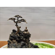微景觀銅器禪意假山奇石盆景枯山水?dāng)[件迎客松松西游記駝隊李 中樹配觀音不含石頭