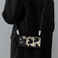 美贊仕【迪士尼授權】蘋(píng)果16promax手機殼iphone新款17pro油畫(huà)米奇air腕帶15pro支架14pro掛繩13防摔全包 黑色-黑油畫(huà)米奇愛(ài)心【長(cháng)掛繩】 iPhone 16 Pro