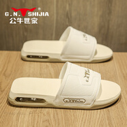 公牛世家（G.N.Shi Jia）男士拖鞋夏季不臭腳百搭白色一字涼拖外穿防滑軟底沙灘鞋 沙色 39