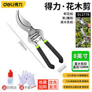 得力省力果樹剪刀修枝剪剪枝剪園藝剪刀樹枝修剪粗枝花藝盆栽剪子工具 家用豪華款8寸省力（0-10mm）