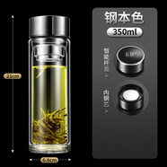 希諾（heenoor）官方艦旗店2025摔不爛鋼化玻璃杯500ml耐摔高溫硼硅雙層玻璃杯保 顯溫款鋼本色350mlml 0只