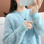 品彩秋季毛衣女彩色可愛寬松針織衫女慵懶風(fēng)套頭打底上衣 PW27ZQ8