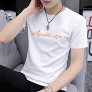 森馬（Semir）夏季短袖t恤男純棉圓領(lǐng)簡(jiǎn)單半袖上衣服修身印花男裝 白色 2016 M 建議95-115斤