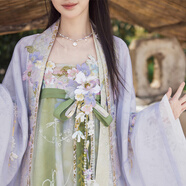 十三余小豆蔻兒[獨(dú)步攬花]春夏新款刺繡褙子花卉印花吊帶裙?jié)h服女 配飾 現(xiàn)貨 M