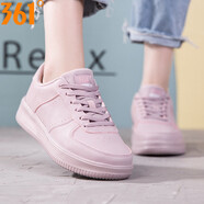 361°板鞋女鞋冬季新款運動(dòng)鞋女耐磨舒適小白鞋滑板鞋餅干底休閑鞋子女 玫瑰臟粉/玫瑰金 35