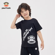 大嘴猴（paul frank）童裝兒童短袖T恤2025夏季款多色潮流圓領(lǐng)男女童短袖上衣短褲 182B黑銀色 140