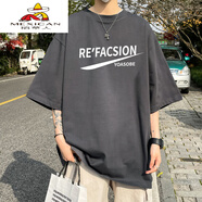 稻草人（MEXICAN）300斤男士短袖加肥加大純棉體恤衫夏季肥佬胖子寬松半袖t恤特大碼 DX深灰REFACSLON 6XL 210230斤