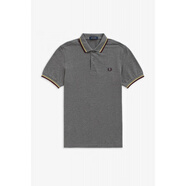 FREDDY FIREFredPerry麥穗polo衫男短袖經典英倫商務休閑翻領T恤保羅衫 深灰色 黃紅邊-961 S