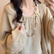 薇施妮（WEISHINI）復(fù)古做舊長(zhǎng)款串珠疊戴項(xiàng)鏈女波西米亞民族風(fēng)毛衣鏈小眾設(shè)計(jì)感配飾 做舊錢幣流蘇長(zhǎng)款項(xiàng)鏈  B07-302