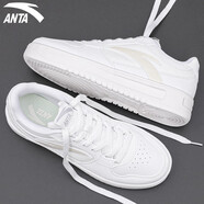 安踏（ANTA）男鞋板鞋子男2025秋季新款皮面防潑水耐磨休閑鞋輕便潮流小白鞋男 輕松3-紙莎白 39