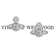 薇薇安·威斯特伍德（Vivienne Westwood）[代購現(xiàn)貨]西太后滿鉆雪花土星耳釘輕奢耳環(huán)送女友老婆生日禮物 銀色