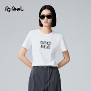 普普風(fēng)2025年夏季新款女裝立體印花字母T恤QB2T22523S 白色 L