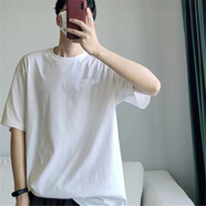 GTYUWVG【買(mǎi)一送一】夏季短袖T恤男韓版ins潮流寬松青少年五分半袖體恤男 GOODmi1mp2+白 M 85-105斤