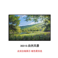 PHTY衛(wèi)生間掛畫高級感免打孔橫版防水浴室瓷磚墻面裝飾畫廁所綠色風景 ZSH30313-自然風景 外框:55x40cm紀梵希鋁合金框+有