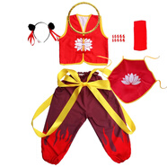 哪吒兒童演出服團體舞蹈演出搭配武器全套男女童cos小哪吒服裝 哪吒七件套+貴族項圈 130 cm 現貨