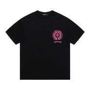 克羅心官方美式潮牌梵文十字架刺繡印花寬松短袖T恤男情侶休閑百搭半袖 黑色黑色黑色黑色 黑色黑色黑色 S 100-130斤