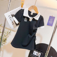 HUALIN FASHION夏季小香風(fēng)兒童連衣裙寶寶潮girl公主裙 黑色 M 110c
