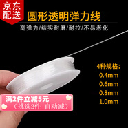 傾欣手工diy穿珠手鏈扁絲透明水晶彈力線耐磨手串文玩串珠皮筋松緊繩 0.4mm圓形透明-約16米