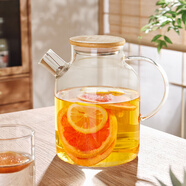憶壺茶（YIHUTEA）涼水壺玻璃耐高溫冷水壺大容量家用泡茶壺花果茶壺高硼硅飲用水壺 樂宜涼水壺1600ml