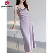 皮爾卡丹（pierre cardin）茶歇法式吊帶連衣裙女夏季高級感氣質(zhì)名媛包臀裙醋酸緞面裙子 紫色今年流行/約會(huì )穿搭/梨形身材 M (95-105斤)